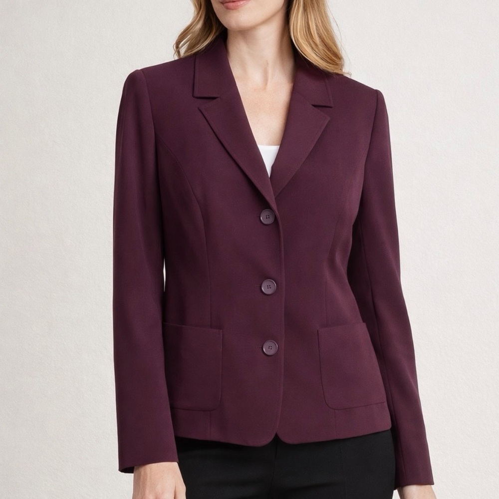 Pendleton Women’s Blazer Size 14 Deep Purple 3 Button Lined Career Jacket